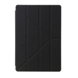 For Samsung Galaxy Tab S9 Clear Acrylic Deformation Leather Tablet Case(Black)