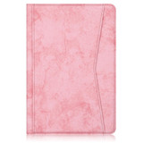 For Samsung Galaxy Tab S6 Lite P610/P615 Marble Cloth Texture TPU Horizontal Flip Leather Case with Holder & Card Slot & Pen Slot(Pink)