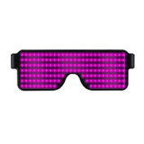 Night Club Bar Disco LED Light Emitting Glasses Festival Party USB Charging Shutter Dynamic Flash Glasses (Pink)