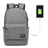 Universal Multi-Function Oxford Cloth Laptop Shoulders Bag Backpack with External USB Charging Port, Size: 45x31x16cm, For 15.6 inch and Below Macbook, Samsung, Lenovo, Sony, DELL Alienware, CHUWI, ASUS, HP(Grey)