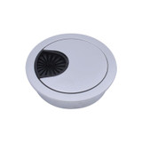 2 PCS Desk Computer Desktop Zinc Alloy Round Threading Box Hole Cover, Hole Diameter: 50mm  (Matte Silver)