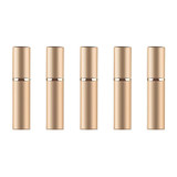 5 PCS Portable Mini Refillable Glass Perfume Fine Mist Atomizers with Metallic Exterior, 5ml(Gold)