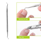 2 in 1 Nail Clipper for Paronychia Stainless Steel Olecranon Nail Nipper & Ingrown Nail Lifter(Black)