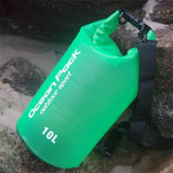 Outdoor Waterproof Single Shoulder Dry Bag Dry Sack PVC Barrel Bag, Capacity: 10L (Green)