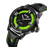 SKMEI 9211 Fashion Sports Stereo Dial Luminous Pointer Creative Watch Business Trend Men Quartz Watch(Green)