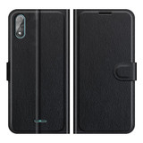 For Wiko Y51 Litchi Texture Horizontal Flip Protective Case with Holder & Card Slots & Wallet(Black)