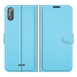 For Wiko Y51 Litchi Texture Horizontal Flip Protective Case with Holder & Card Slots & Wallet(Blue)