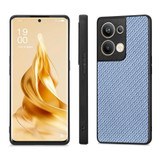 For OPPO Reno9 Pro+ Carbon Fiber Texture Leather Back Cover Phone Case(Blue)