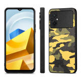 For Xiaomi POCO M5 4G Camouflage Leather Back Cover Phone Case(Yellow)