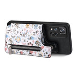 For Redmi K60 / 60 Pro Retro Painted Zipper Wallet Back Phone Case(Black)