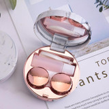 Marbling Plating Color Contact Lens Case Glasses Box(Rose Gold)