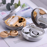 Marbling Plating Color Contact Lens Case Glasses Box(Rose Gold)