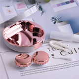 Marbling Plating Color Contact Lens Case Glasses Box(Rose Gold)