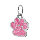 5 PCS Metal Pet Tag Zinc Alloy Identity Card Footprint Lettering Dog Tag(Pink)