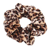 2 PCS Velvet Leopard Hair Ring Gold Velvet Headband Flannel Hair Band Hairball Hair Pocket Flower( Fine Leopard Print)