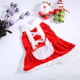 Christmas Dog Clothes for Small Dogs Santa Dog Costume Winter Pet Coats, Size:XXS(Red Girl)