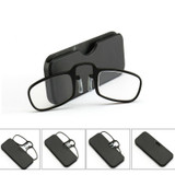 2 PCS TR90 Pince-nez Reading Glasses Presbyopic Glasses with Portable Box, Degree:+2.00D(Grey)