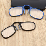 2 PCS TR90 Pince-nez Reading Glasses Presbyopic Glasses with Portable Box, Degree:+2.00D(Grey)