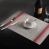 2 PCS Durable PVC Table Mats Coffee Cup Pad Braided Slip Placemats, Size: 30x45cm(Red)