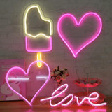 LED Acrylic Transparent Back Panel Neon Light Holiday Decoration Lamp(Popsicle)