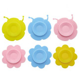 Double-sided Super Suction Cartoon Anti-collision Children Bowl  Sucker(Blue Snail)