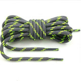 2 Pairs Round High Density Weaving Shoe Laces Outdoor Hiking Slip Rope Sneakers Boot Shoelace, Length:140cm(Dark Gray-Green)