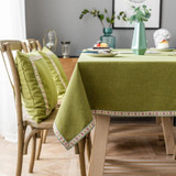 Solid Color Waterproof Tablecloth Linen Rectangular Tablecloth, Size:130x300cm(Green)