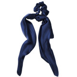 3 PCS Super Long Large Intestine Circle Silk Scarf Ribbon Satin Solid Color Big Tail Hair Circle(Navy)