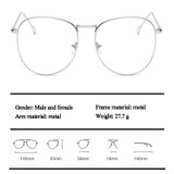 Retro Simple Round Frame Plain Glass Spectacles(Black)