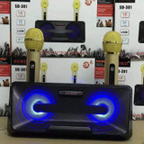 SDRD SD-301 2 in 1 Family KTV Portable Wireless Live Dual Microphone + Bluetooth Speaker(Black)