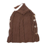 Children Sweater Wooden Button Tassel Hat Baby Hooded Sleeping Bag, Size:One Size(Brown)
