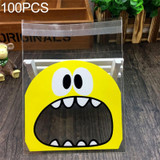 100 PCS Cute Big Teech Mouth Monster Plastic Bag Wedding Birthday Cookie Candy Gift OPP Packaging Bags, Gift Bag Size:7x7cm(Yellow)