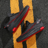 Men Spring Breathable Sports Casual Running Shoes Mesh Shoes, Size: 42(Black Red)