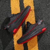 Men Spring Breathable Sports Casual Running Shoes Mesh Shoes, Size: 43(Black Red)