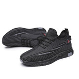 Men Spring Breathable Sports Casual Running Shoes Mesh Shoes, Size: 42(Black Gray)