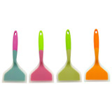 2 PCS Silicone Nonstick Spatula Wide Mouth Steak Pizza Spatula Kitchen Tool(Pink + Green)