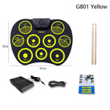 Silicone Folding Portable Hand-Rolled Drum DTX Game Strike Board(G801 Yellow)