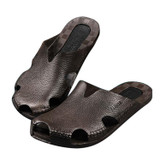 2 PCS Summer Outdoor Beach Sandals Men Wear-Resistant PVC Slippers, Size: 44(Flip Flops Black)