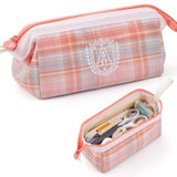 ANGOO Lattice Embroidery Large-Capacity Pencil Case Student Multifunctional Stationery Box(Orange)