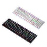 LEAVEN K880 104 Keys Gaming Green Axis Office Computer Wired Mechanical Keyboard, Cabel Length:1.6m(White)