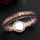 Lvpai P866 Diamond Five-Pointed Star Bracelet Watch Ladies Alloy Quartz Watches(Rose Gold Blue)