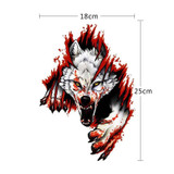 4 PCS 3D Realistic Wolf Head Hood Door Car Body Decoration Stickers Scratches Cover Waterproof Car Stickers(Wolf Head Left)