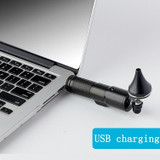 Ear Cleaning Hand Lamp USB Charging Otoscope(Black)