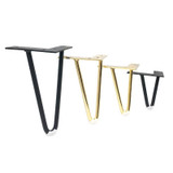 LH-S0006 Metal Furniture Support Legs, Height: 12cm(Black Gold)