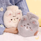 Cute Cartoon Plush Hot Water Bags Large Capacity Hand Warmers(Beige)