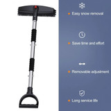 3-in-1 Car Snow Shovel Brush Kit Stainless Steel Retractable Ice Scraper(Silver)