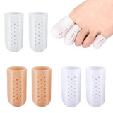 1pair Breathable Perforated Toe Protectors Anti Wear Sleeves, Size: L(White)