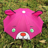 5 PCS Cute Cartoon Children Umbrella Creative Long Handle Animal Umbrella(Rose Red)