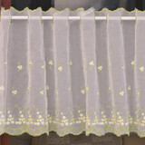 Simple Pastoral Embroidery Flower Window Bbalcony Flower Window Tulle Curtain, Size: 150cm x 65cm(Beige)