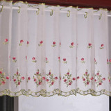 Simple Pastoral Embroidery Flower Window Bbalcony Flower Window Tulle Curtain, Size: 150cm x 65cm(Rose)